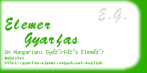 elemer gyarfas business card